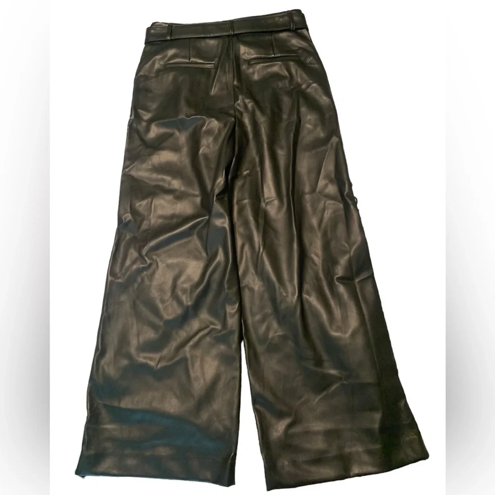 Loft Leather Belted Wide Leg Pants - Picture 3 of 4